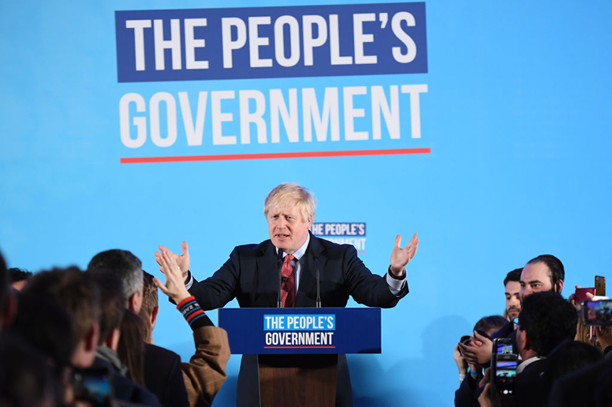 Boris Johnson's simple election campaign messaging proved effective as he secured a landslide election win. (Main photo: Chris J Ratcliffe, thumbnail Ben Stansall/Getty Images)