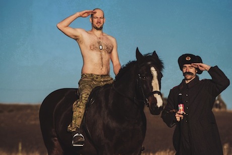 Campaign: Watt (l) goes bare-chested with co-founder Martin Dickie to promote Hello My Name Is Vladimir