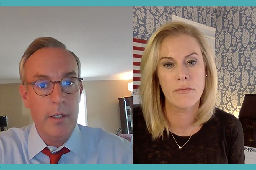 L-R: CNBC's Eamon Javers and Precision's Stephanie Cutter