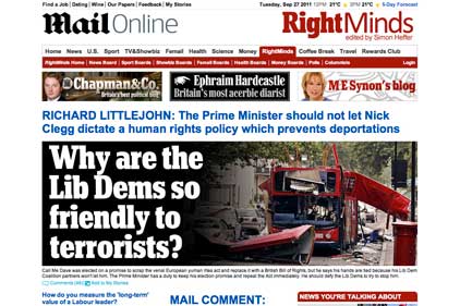 RightMinds: for people with 'the same view of the world as the Daily Mail'