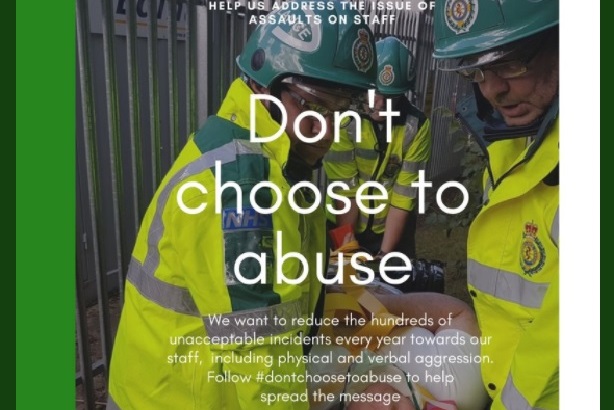 East of England Ambulance Service is highlighting staff attacks with Don't Choose to Abuse campaign