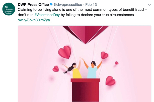 DWP Valentine's Day tweet: Stirred up social and media fury