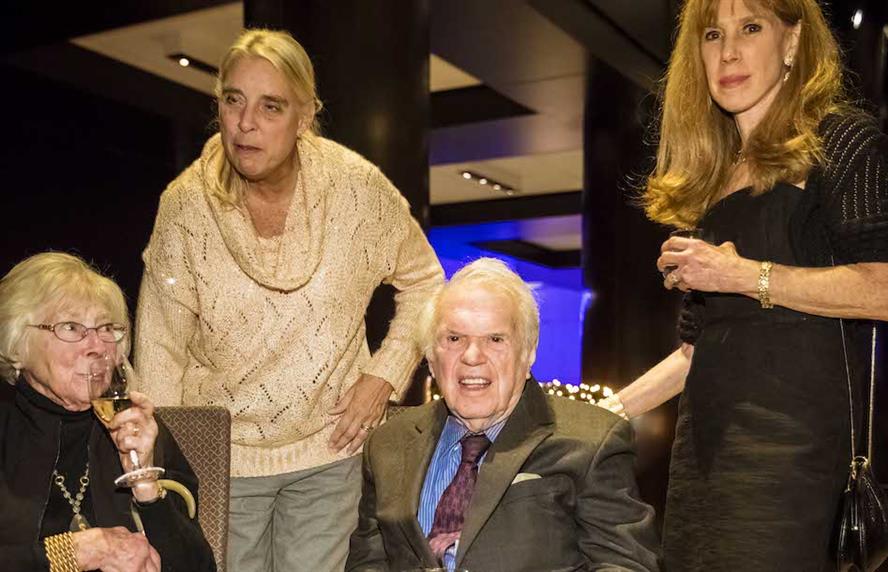 David Finn was inducted into the PRWeek Hall of Fame in 2015 and was joined at the ceremony by his wife, Laura Finn (left), assistant Susan Slack (center) and daughter Kathy Bloomgarden.