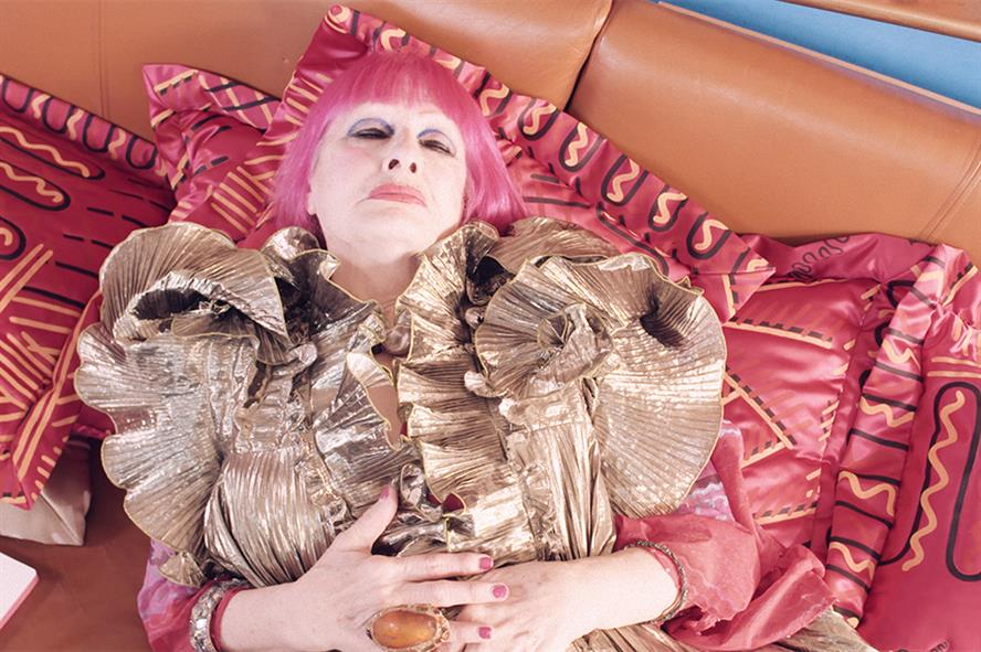 Dame Zandra Rhodes makes a cameo appearance in the #DreamBig campaign for GREAT
