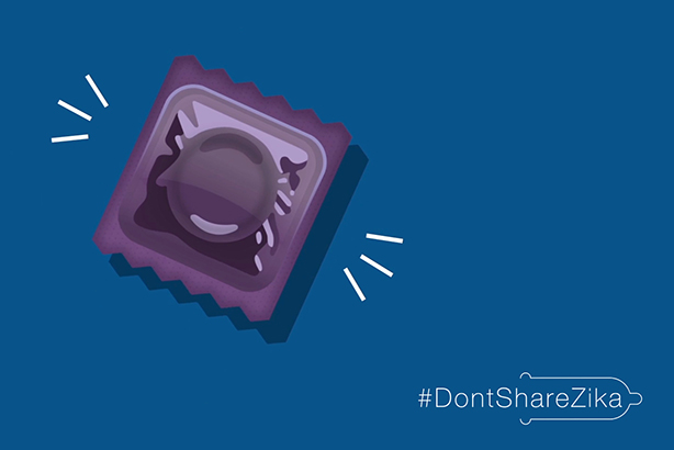 An image from Durex's #DontShareZika campaign