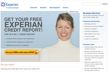 Online credit checker: Experian