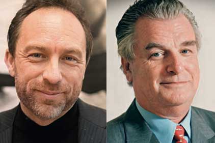 Heated debate: Jimmy Wales and Lord Bell