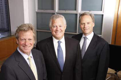 From left: president Andy Polansky, chairman Jack Leslie, CEO Harris Diamond