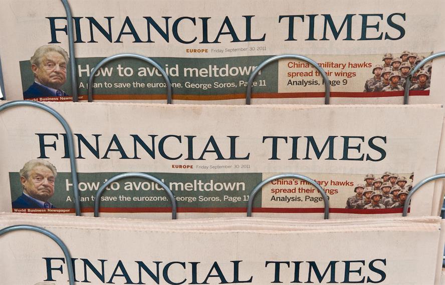 Image of the Financial Times on the newsstand