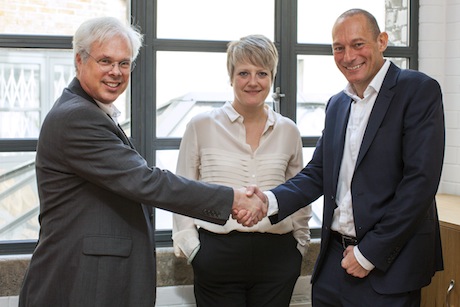 Deal: (l-r) Peter Finn, Finn Partners Europe managing partner Chantal Bowman-Boyles and Mike King