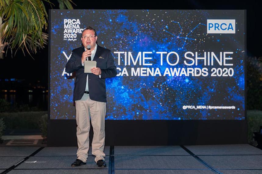 Francis Ingham, PRCA director general, at the MENA Awards