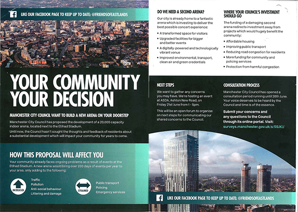 The leaflet, produced by FleishmanHillard Fishburn, received a backlash from Manchester City Council.