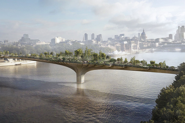 A design for the failed Garden Bridge project, which lost taxpayers more than £40m.