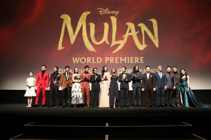 The cast and crew of 'Mulan' during the film's world premiere in Los Angeles (Getty Images)