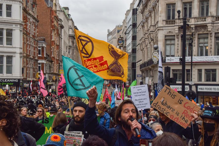 Extinction Rebellion demonstrators marched through London over the 'failure' of the COP26 climate change conference