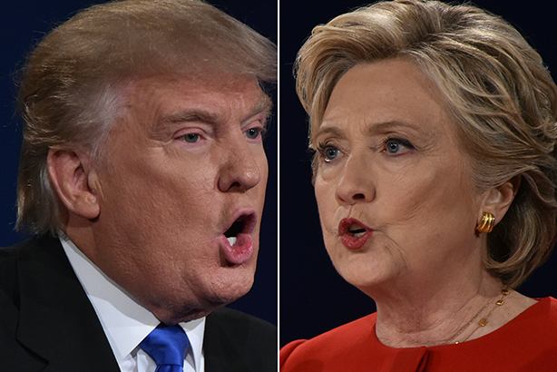 Trump squared up to Clinton in the first presidential debate this week (pic credit: AUL J. RICHARDS/AFP/Getty Images)