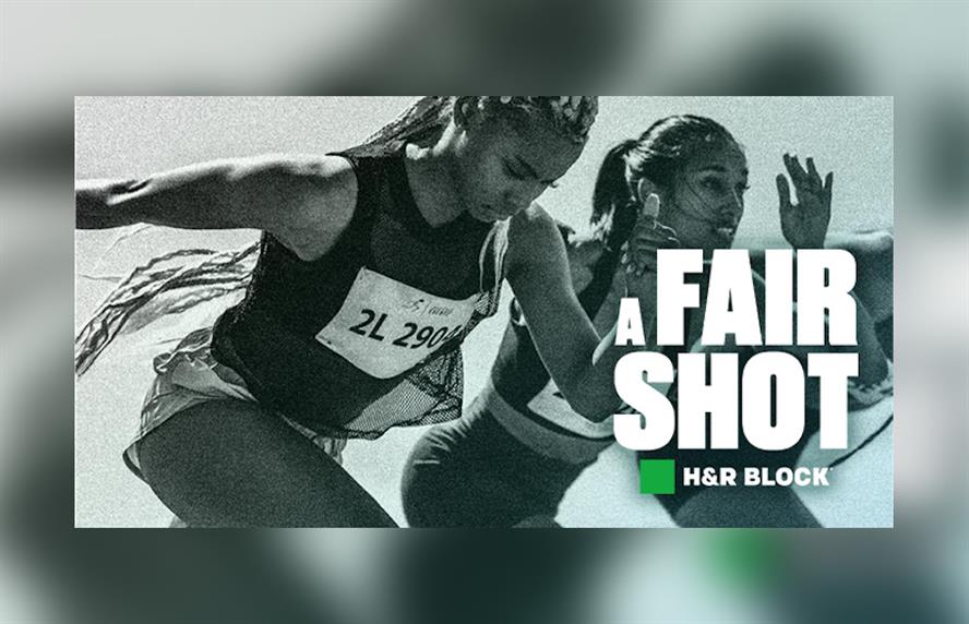 Diverse group of athletes running with words "A Fair Shot"