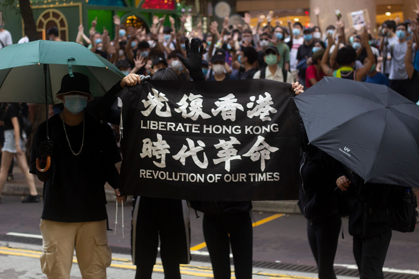 Hong Kong police briefed local media outlets about the involvement of a UK lobbying firm in pro-democracy demonstrations (pic credit: Getty)