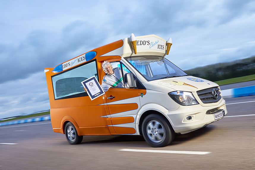 Edd China holds the Guinness World Record for the Fastest Ice Cream Van