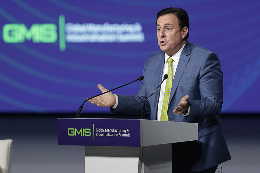 Former CNN Business emerging markets editor and anchor John Defterios at the 2019 Global Manufacturing and Industrialisation Summit (Photo: Getty Images)