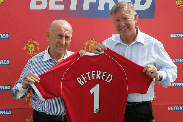 Happier times: Betfred founder Fred Done with Alex Ferguson, now a director at Manchester United