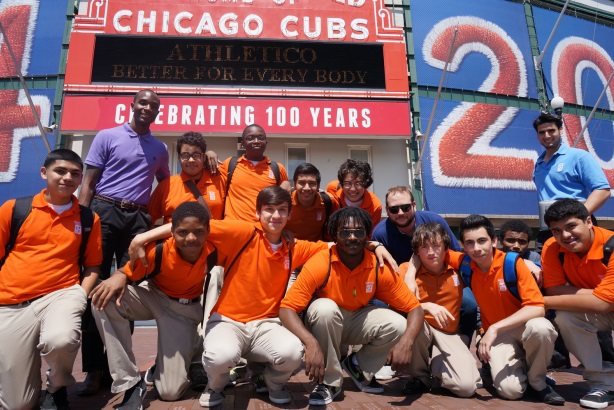 Midtown Center for Boys participants at a Chicago Cubs game