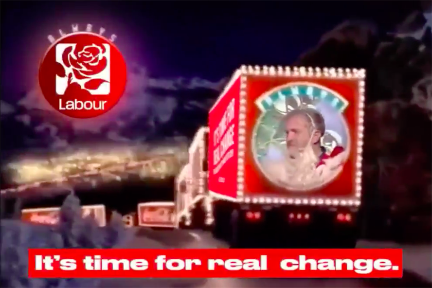 Momentum's fake Coca-Cola video ends with Jeremy Corbyn playing Santa Claus