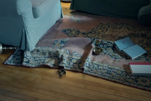 The chilling PSA from No More and the NFL shows images of a house in disarray.