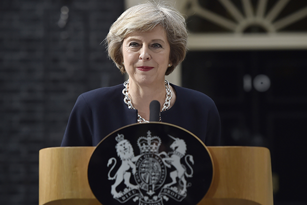 May: Gave her first speech as Prime Minister on Wednesday (credit: Hannah McKay/PA Wire)