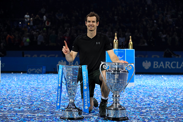 Number one: Andy Murray celebrates winning the ATP World Tour Finals at The O2 on Sunday (©Adam Davy/PA Wire)