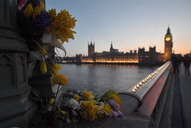 Flowers and candle lights on Westminster Bridge following the attack (pic credit: Victoria Jones/PA Wire/PA Images)