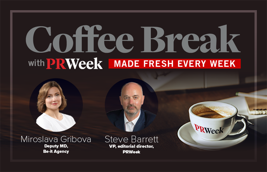 Coffee Break art with headshot of Miroslava Gribova, deputy MD, Be-it Agency