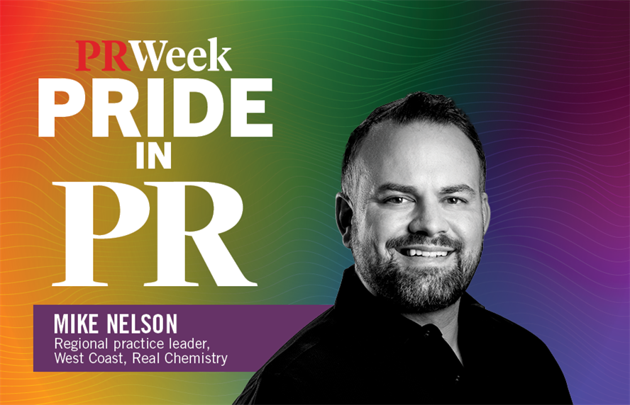Pride in PR logo with headshot of Mike Nelson
