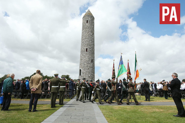 Soldiers march past the Peace Tower to commemorate the centenary of the Battle of Messines Ridge (pic credit: PA)
