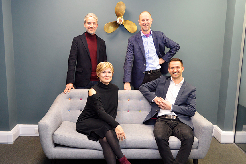 Propeller Group's leadership team: (top left, clockwise) Jody Osman, Martin Loat, Kieran Kent and Rose Bentley.