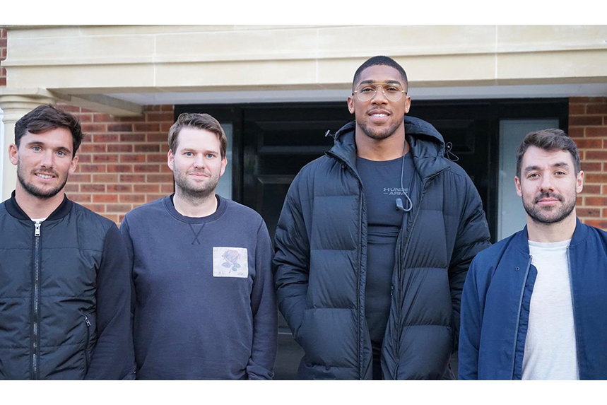 (L-R) Freddie Cunningham, Andy Bell, Anthony Joshua and Rowan Wilkinson