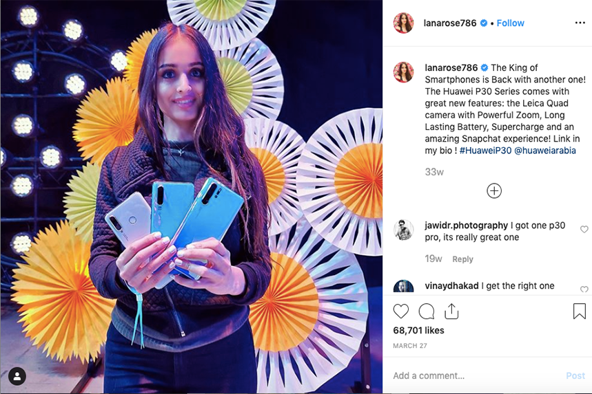 Lana Rose has 1.9 million followers on Instagram. A new study finds consumers are wary by paid for posts