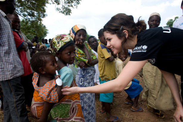 An example of a celebrity partnership: UNICEF teamed up with Selena Gomez