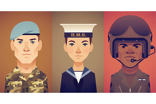 An image used in the Electoral Commission's voter registration campaign, aimed at armed forces personnel 