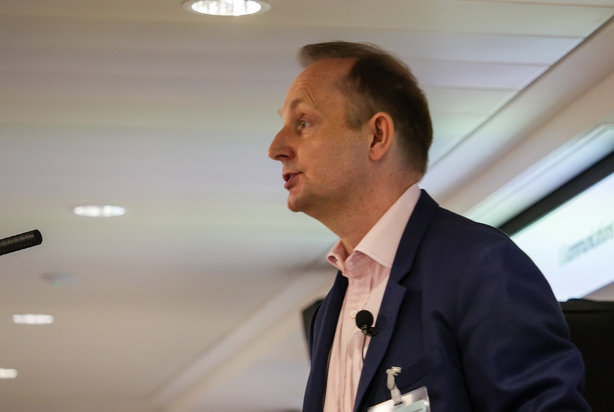 Simon Jones, chair of LGcomms, addresses delegates at the Leeds comms conference (pic credit: Smugshot.co.uk)