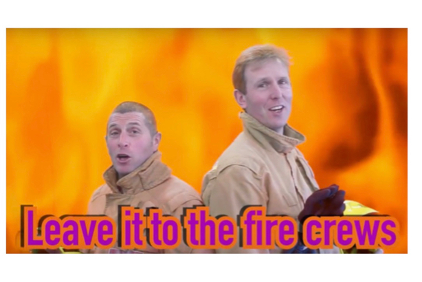 Video: Staffordshire Fire and Rescue staff sing of the dangers of tackling a fire yourself