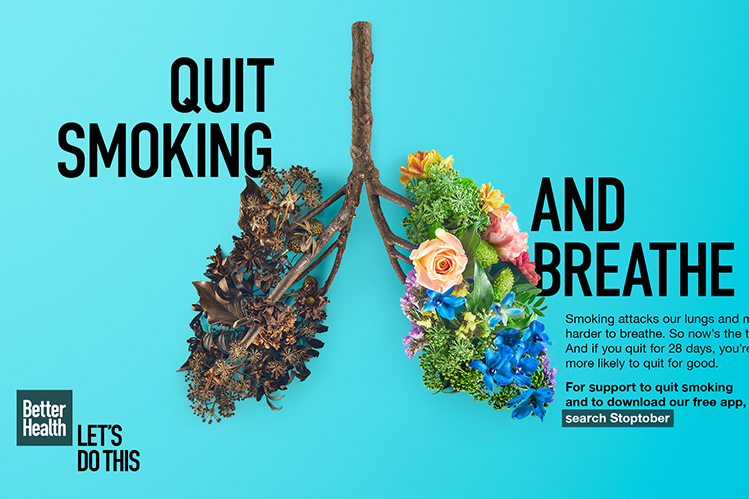 One of the campaign images used in the 2020 Stoptober campaign