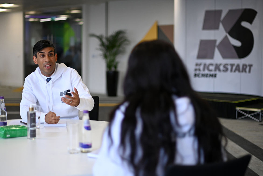 Chancellor Rishi Sunak launches the Kickstart Scheme for young unemployed workers (Photo: Getty Images)
