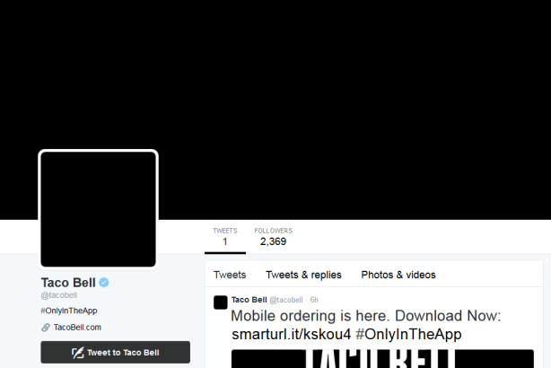 Taco Bell's Twitter profile
