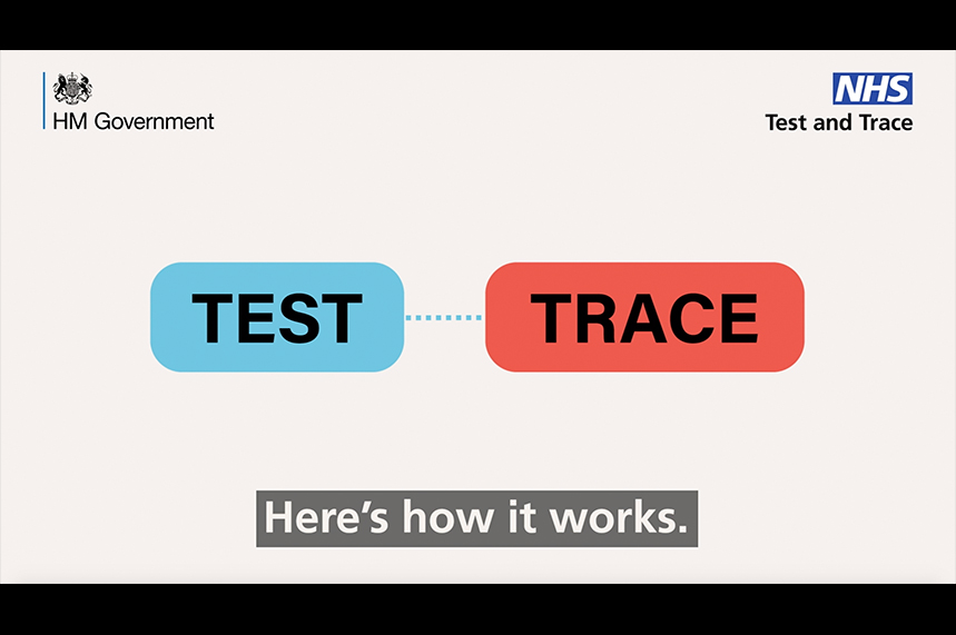 The government and NHS campaign is designed to educate the public about 'test and trace'