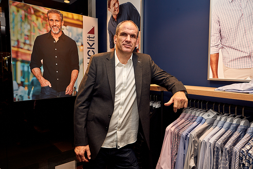 England rugby star Martin Johnson was on hand for UNTUCKit's London launch