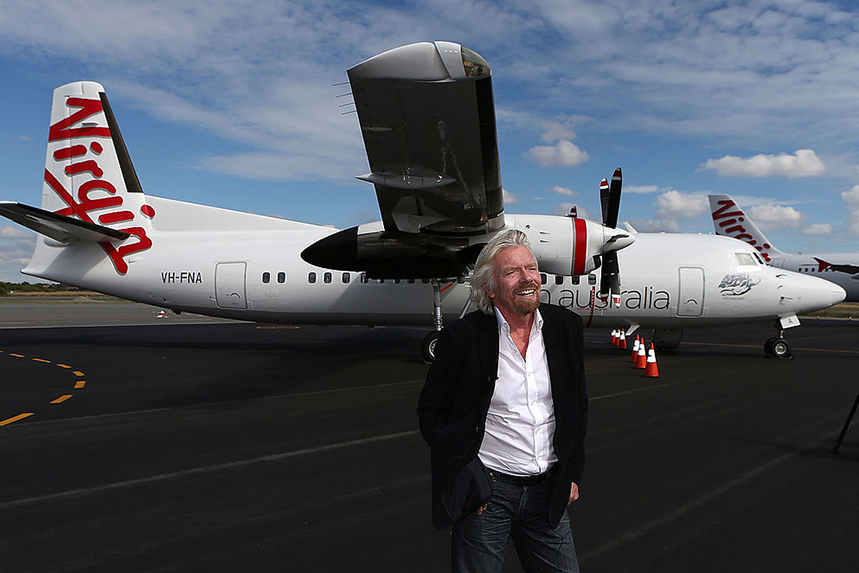 Virgin founder Sir Richard Branson has been criticised for seeking government handouts. Virgin Australia (pictured) recently entered voluntary administration. (Photo: Paul Kane/Getty Images) 