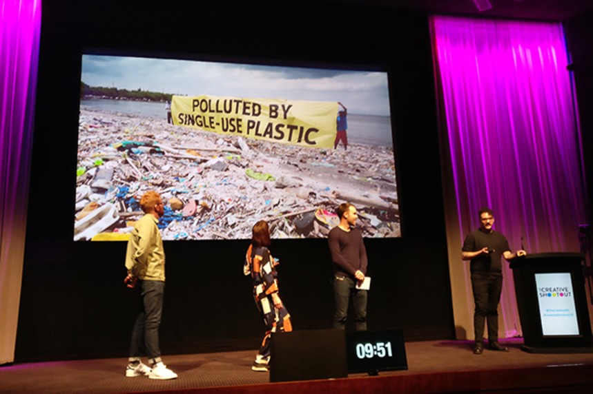 The winning Wire team on stage during their Creative Shootout pitch last year