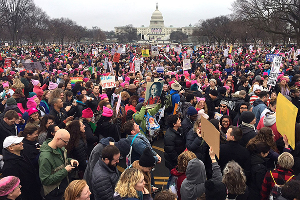 Protesters take to the streets in Washington as part of the global women's march in January (©ResistFromDay1, via Flickr)