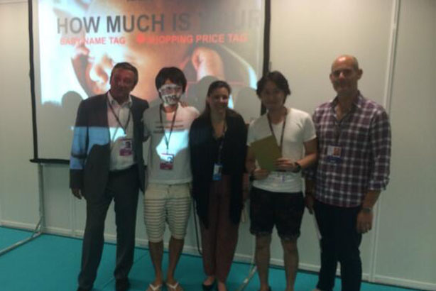 Winners: Japan's Yuichiro Okada and Tetsuya Umeda with judges Pascal Beucler, Marnie Kontovraki and Michael Frohlich
